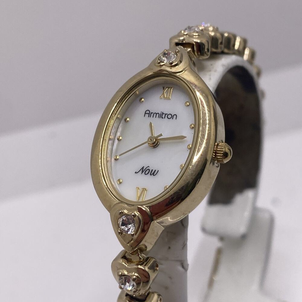 Vintage Heart Armitron Now Clear Gem Watch New Battery